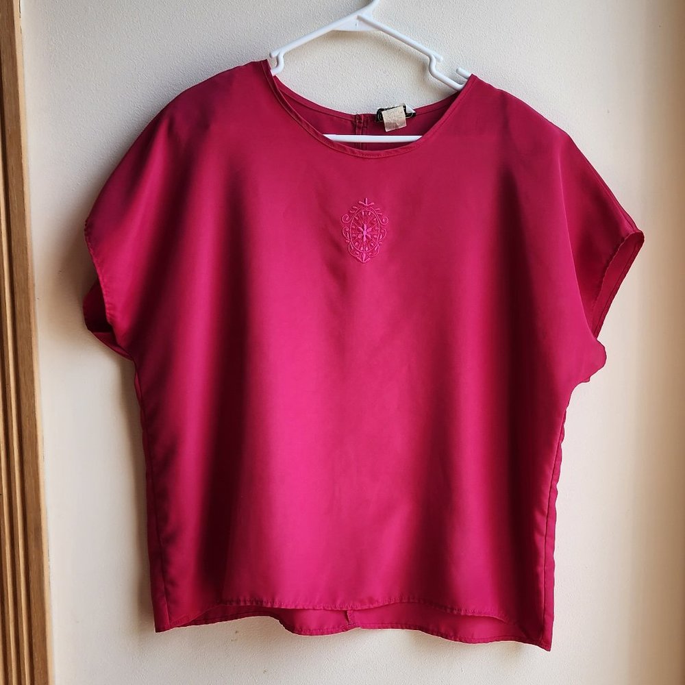Copy Cats Vintage Rose Colored Blouse Size XL